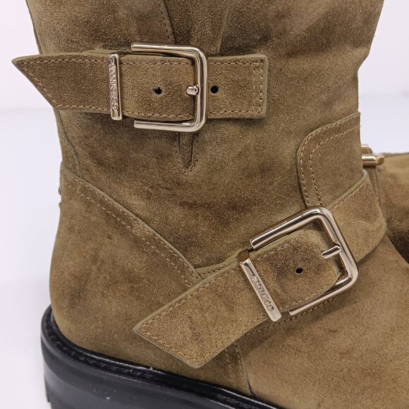 Jimmy Choo Women's Youth II Caper Green Suede Ankle Boots - EU36/US6 - Picture 8 of 16